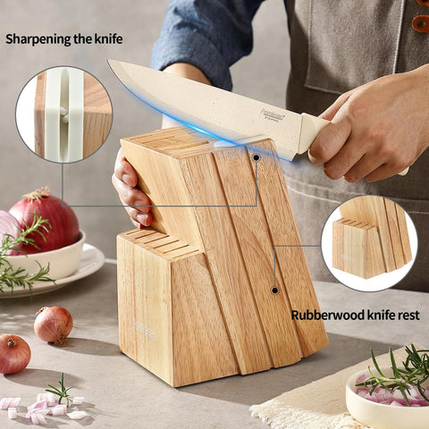 Aomiesen 8-inch slicing knife in block, versatile kitchen tool