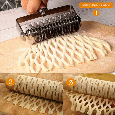 Aonagi multi-purpose lattice cutter suitable for pies, tarts, cookies, pizza crusts.