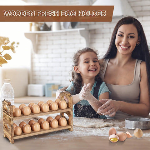 AOOHOOA 24-hole egg rack for fresh eggs and stylish display.
