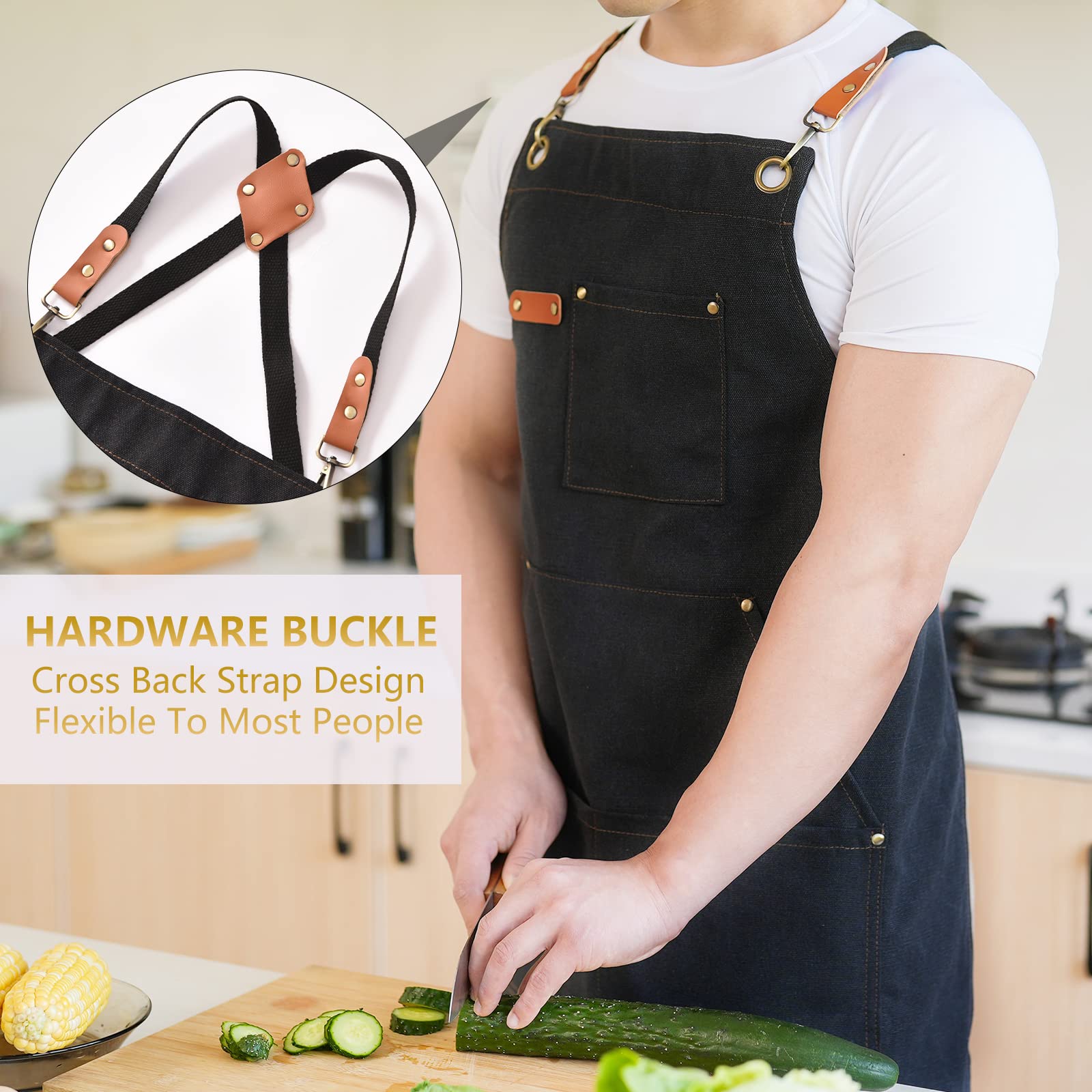 Aoomzoon apron with 27x32 inches coverage for full kitchen protection.