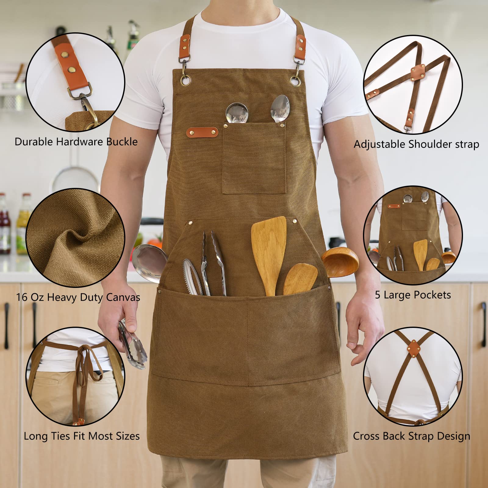 Aoomzoon brown coverage 27x32 provides full bib protection