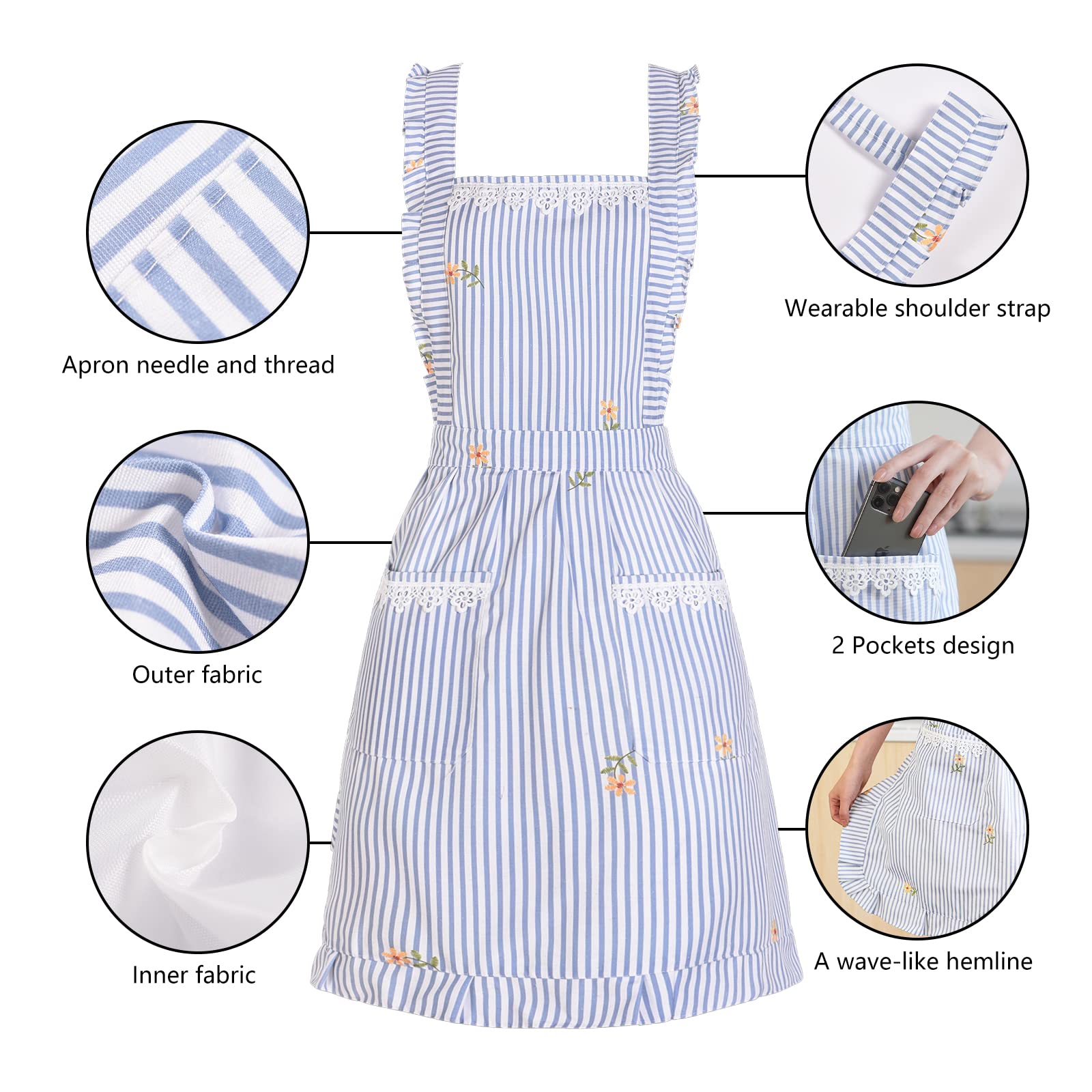 Aoomzoon apron in use while cooking demonstrates mess protection.