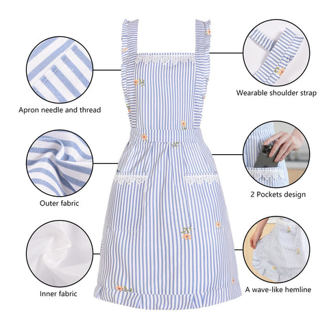 Aoomzoon apron in use while cooking demonstrates mess protection.