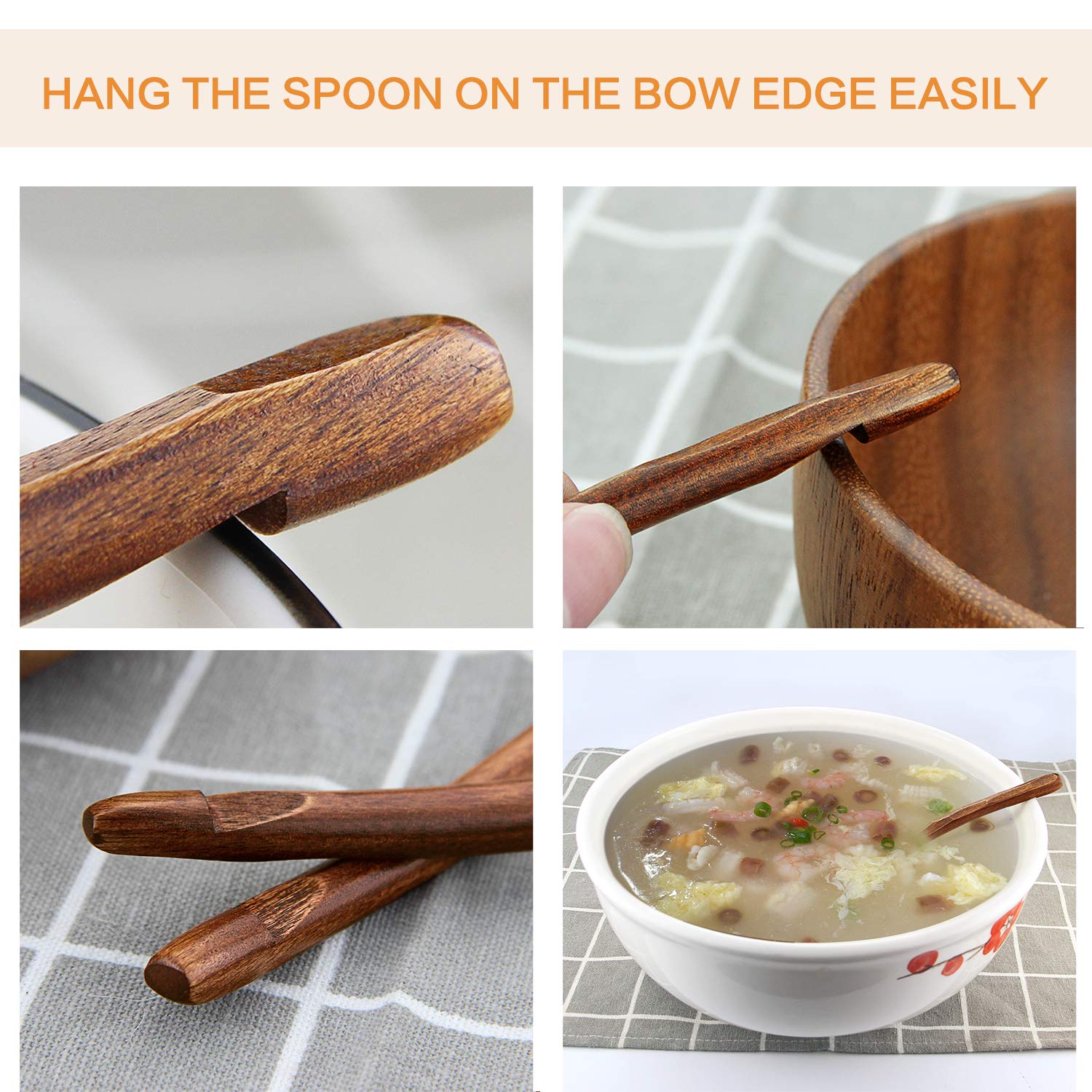 AOOSY kitchen wood utensil protects non-stick pots from scratches.
