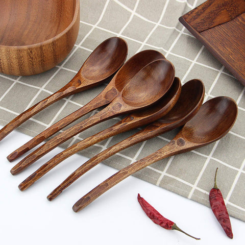 AOOSY ramen spoon with long handle for easy stirring in hot bowls.
