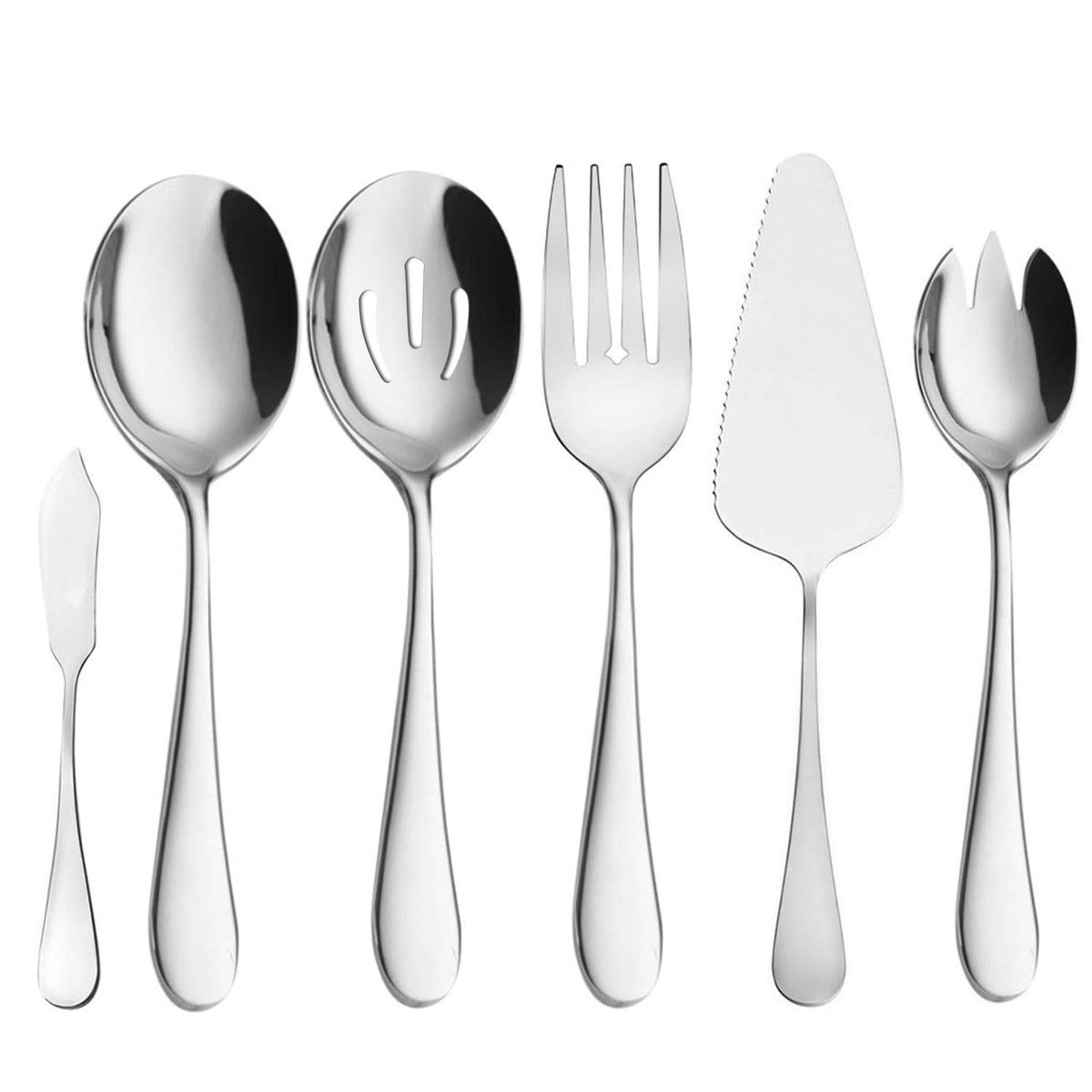 AOOSY 6-piece serving utensils set, complete for buffet service and elegant home entertaining.