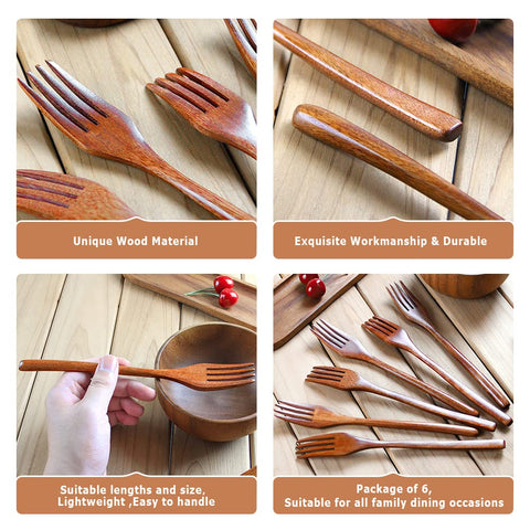 AOOSY wooden forks dishwasher-safe for easy cleanup