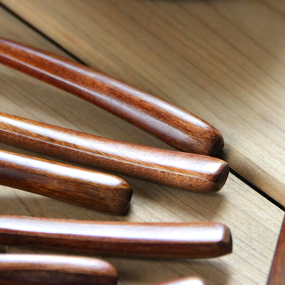 AOOSY wooden forks for kitchen use with cups and bowls
