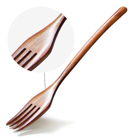 AOOSY wooden forks safe on non-stick cookware