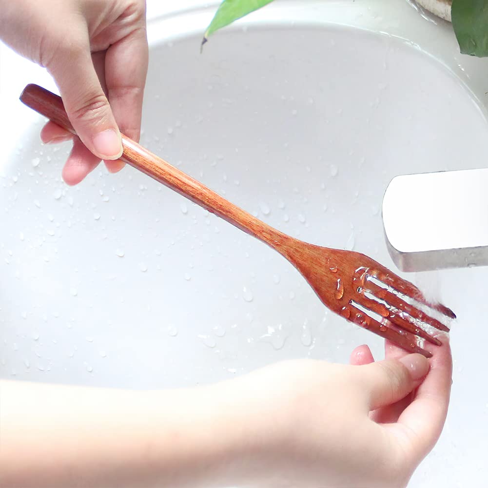 AOOSY wooden forks perfect for picnics by the lake