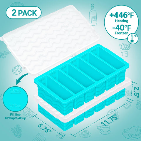 Aopigavi half-cup trays designed to batch-freeze 12 portions for quick meals.