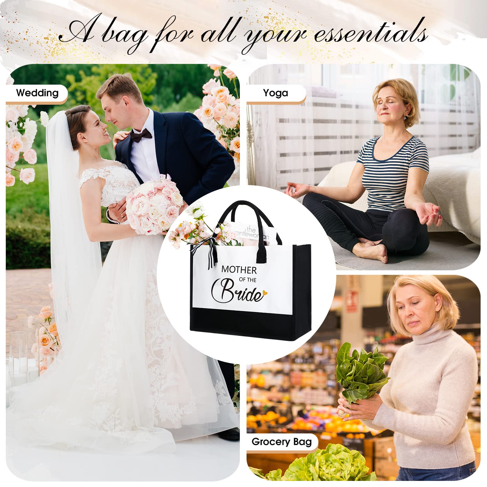 Aoriher large capacity canvas tote side view for daily essentials