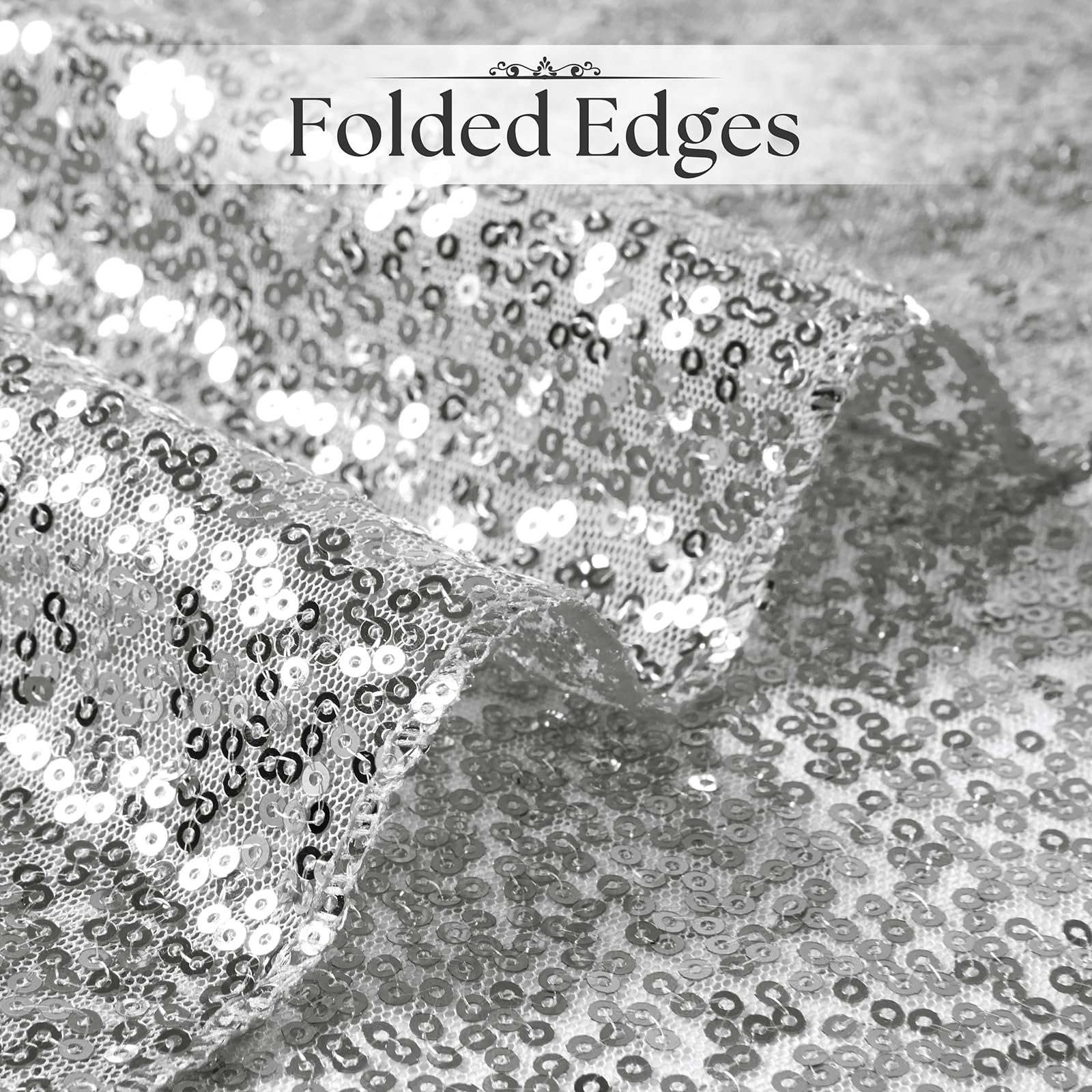 Aormenzy silver sequin runner with easy care keeps sparkle for celebrations.
