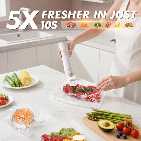 AOSKI sealer delivers 60kPa suction power for fast sealing.