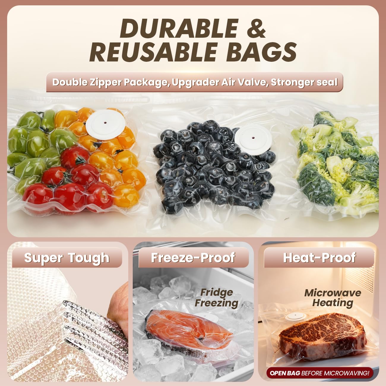 AOSKI travel-friendly sealer for meals on camping or picnics.