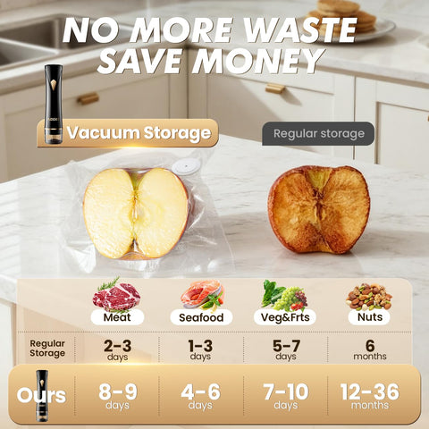 AOSKI vacuum sealer compatible with standard and 3D bags for flexible storage.
