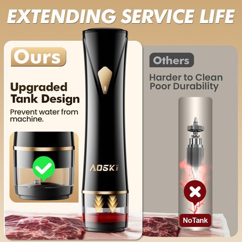 AOSKI vacuum sealer in use shows seamless sealing of leftovers for longer freshness.