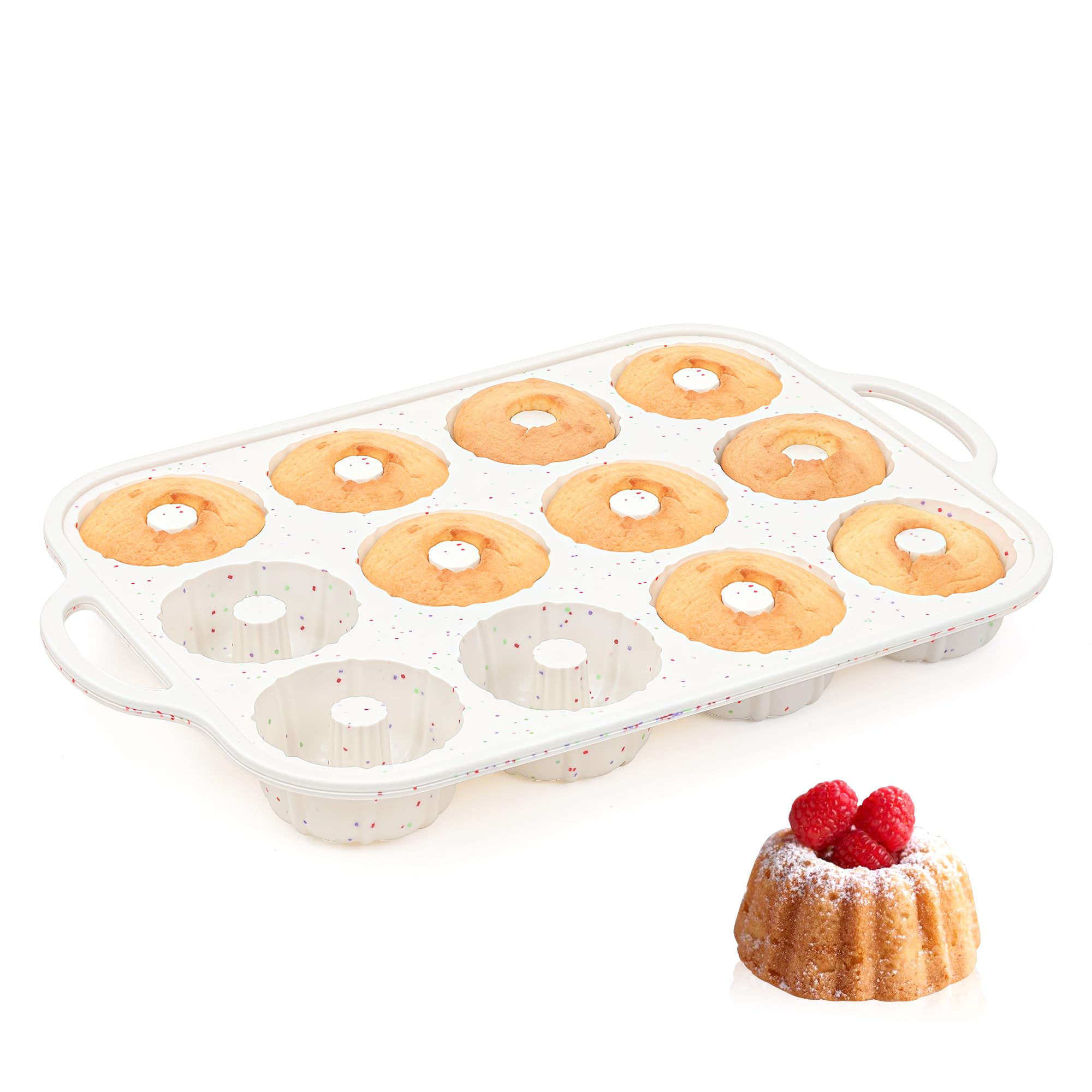 AOTASO 3-inch mini fluted tube pan with metal reinforced frame for stable baking