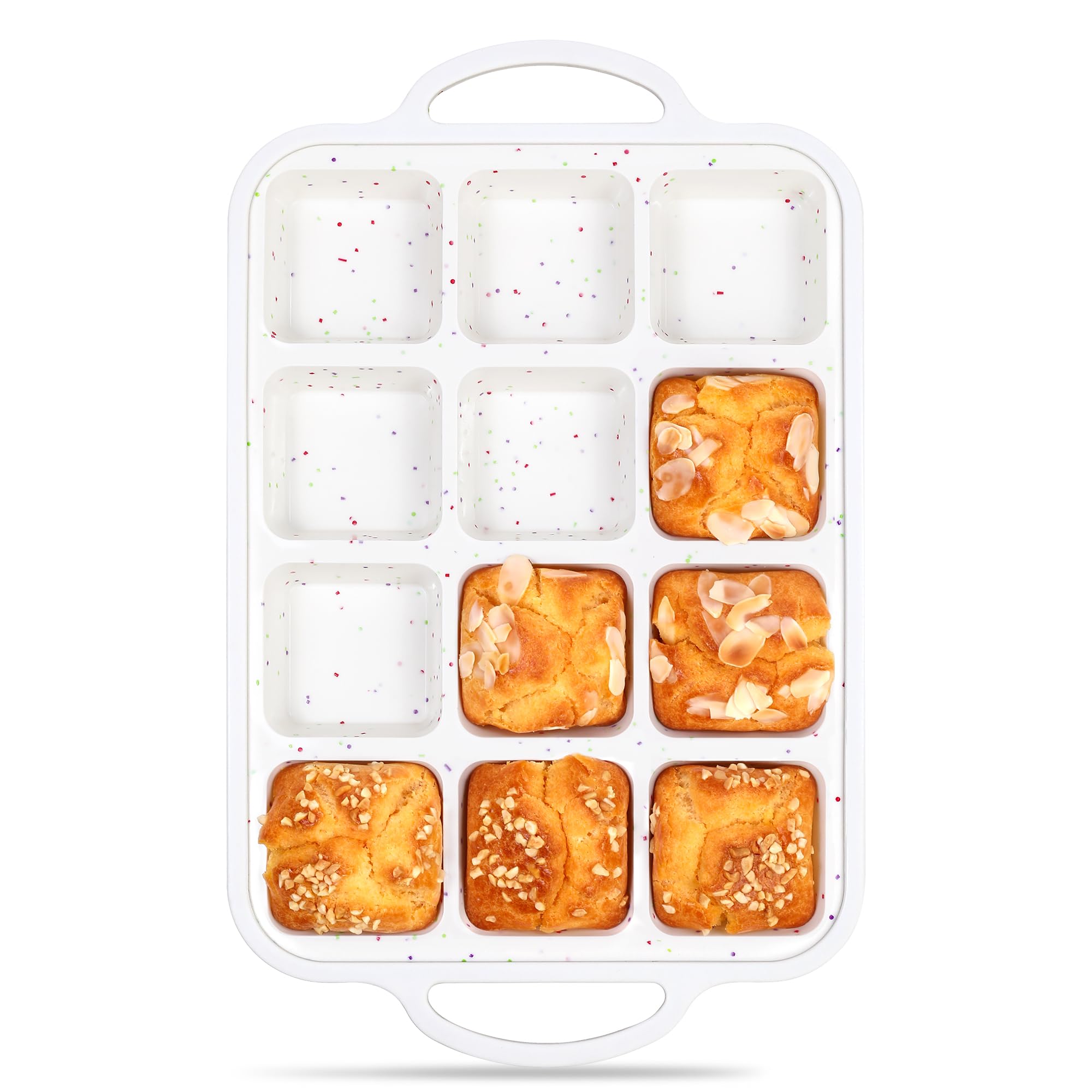 AOTASO brownie pan with dividers in cream for even portions and clean release