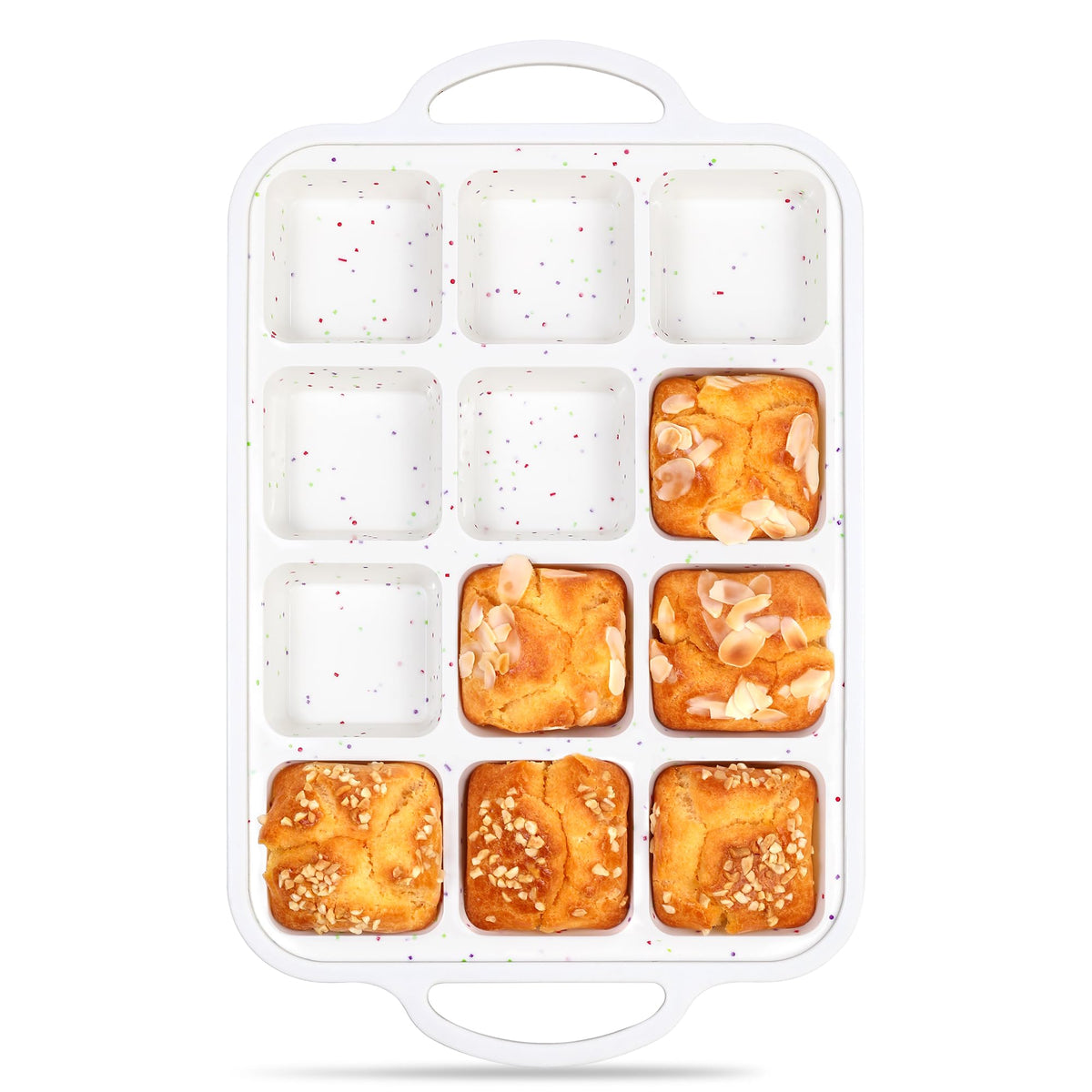 AOTASO brownie pan with dividers in cream for even portions and clean release