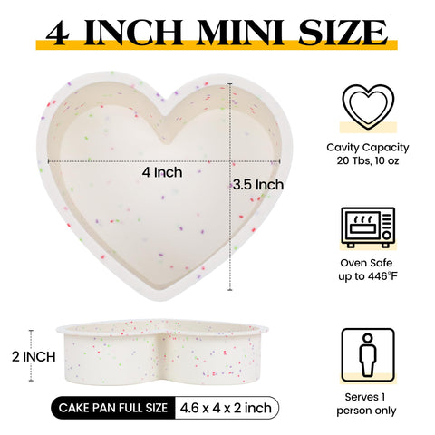 Cream silicone heart molds designed for quick release and repeatable, cute cake shapes.