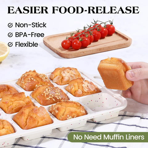 AOTASO silicone square brownie pan in cream for nonstick baking