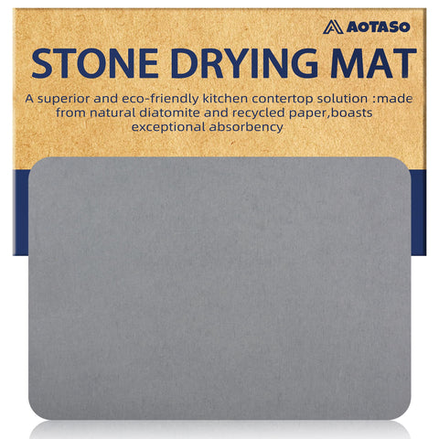AOTASO stone drying mat 12x16 in gray dries dishes quickly on counters