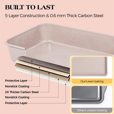 AOTASO round cake pan 8x8 helps bake uniform layers.