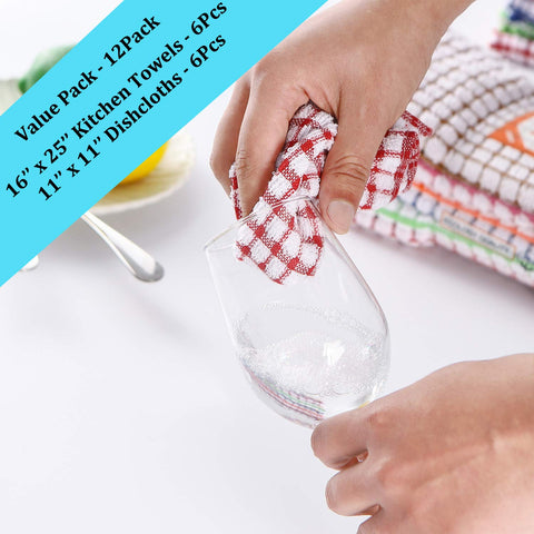 AOTBAT cotton dishcloths in use on countertops for quick wipe-downs