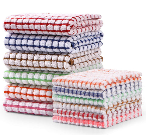 AOTBAT kitchen towels and dishcloths set showing a 12-pack for daily cleaning