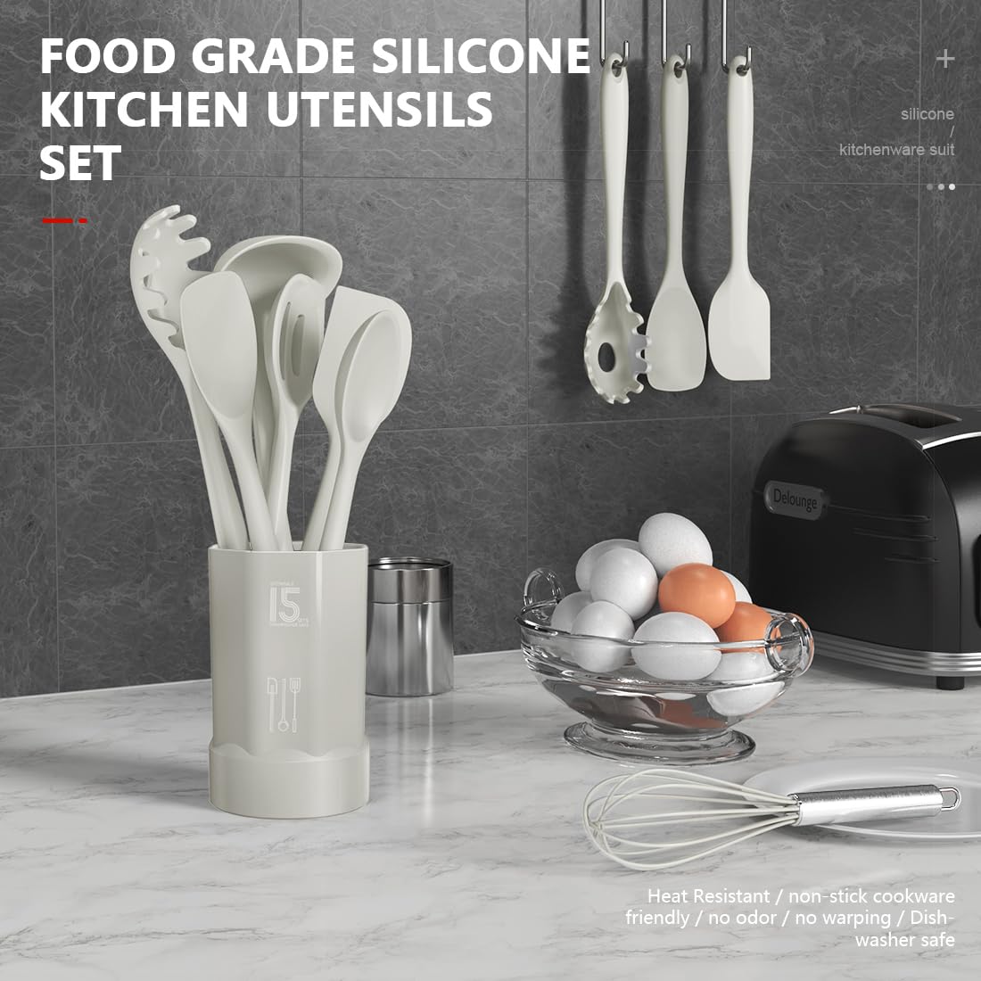 AOTHOD silicone spatula with soft head prevents scratching nonstick coatings.