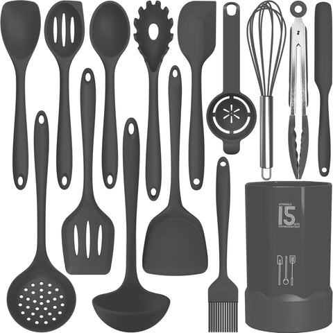 AOTHOD silicone spatula in use, gentle on nonstick pans and heat resistant