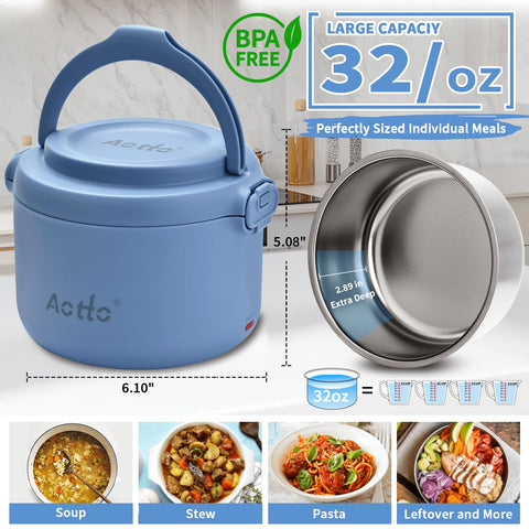Aotto lunch box foldable handle enables easy transport