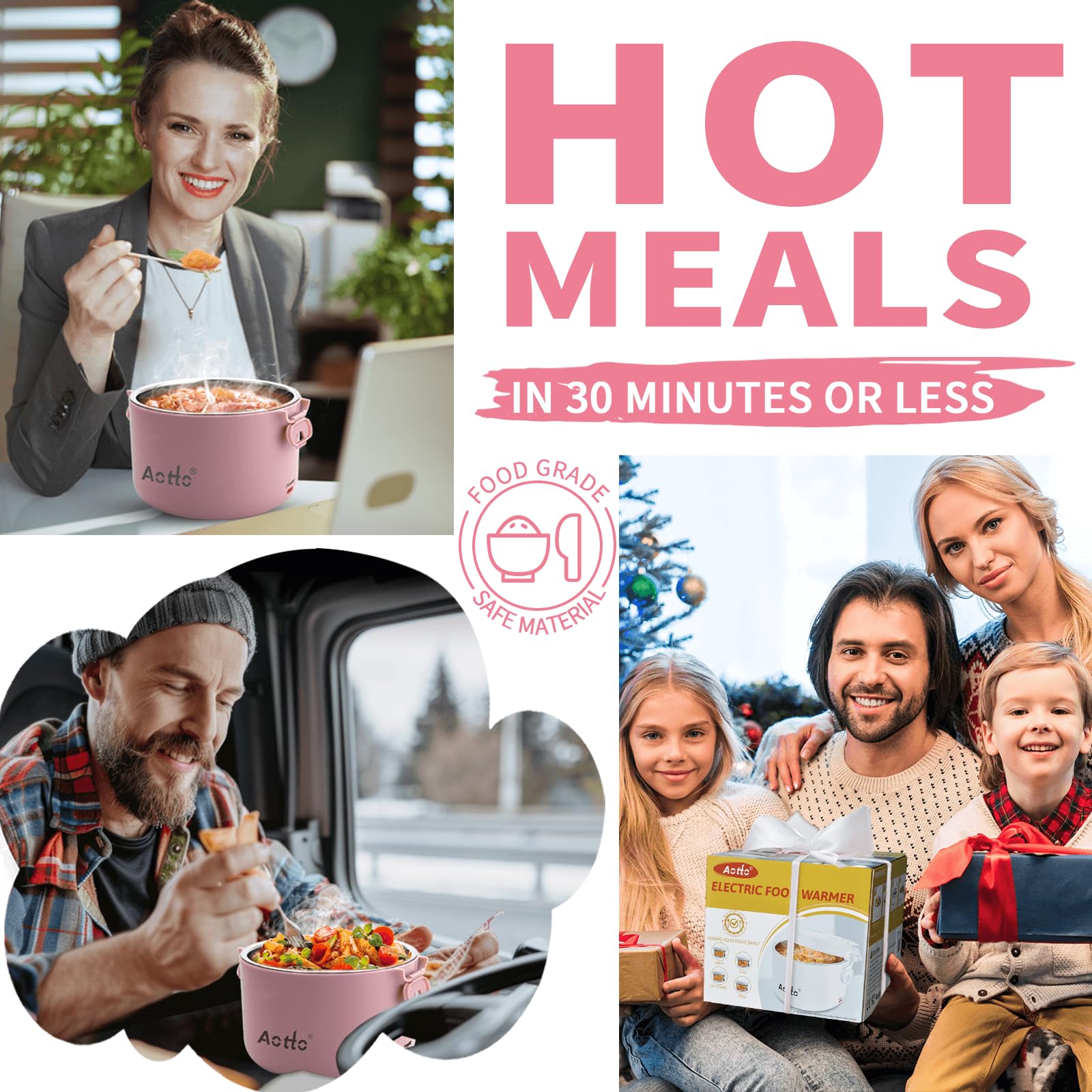 Aotto lunch box leak-proof seal ensures spill-free lunches during travel.