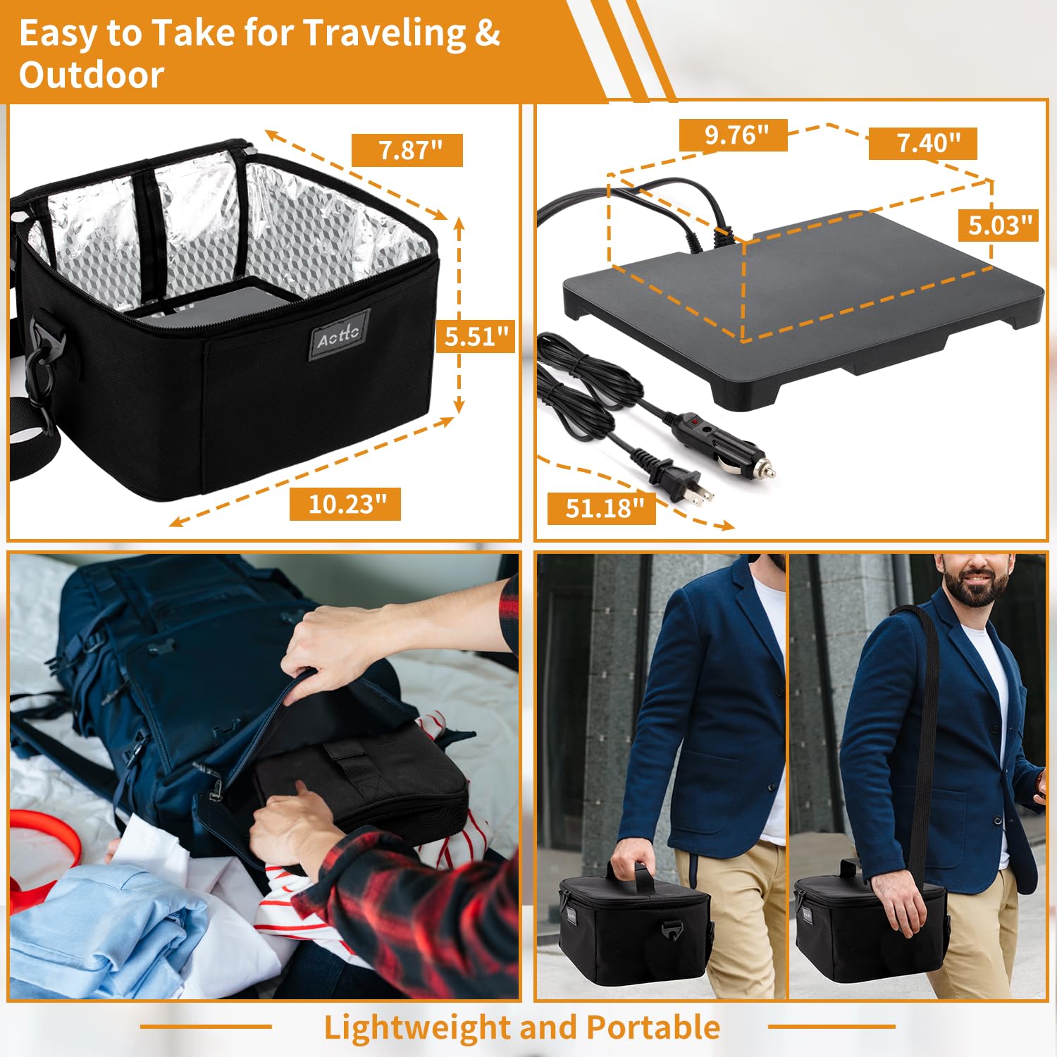 Aotto portable oven with power cords included underscores flexible power options.