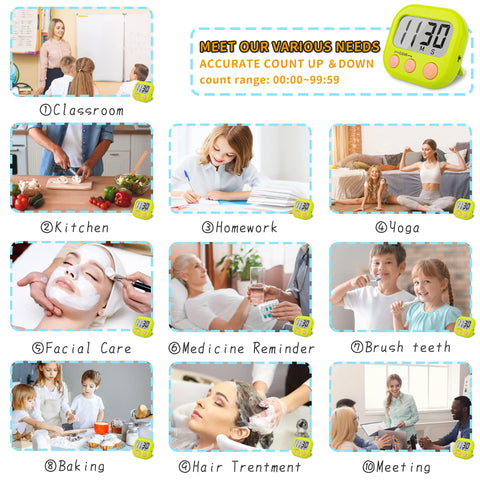 AOUCE green timer with retractable stand suitable for group activities
