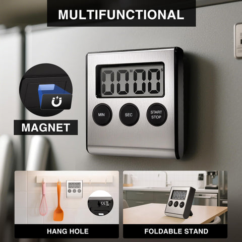 AOUVES countdown timer with a loud alarm for busy kitchens.