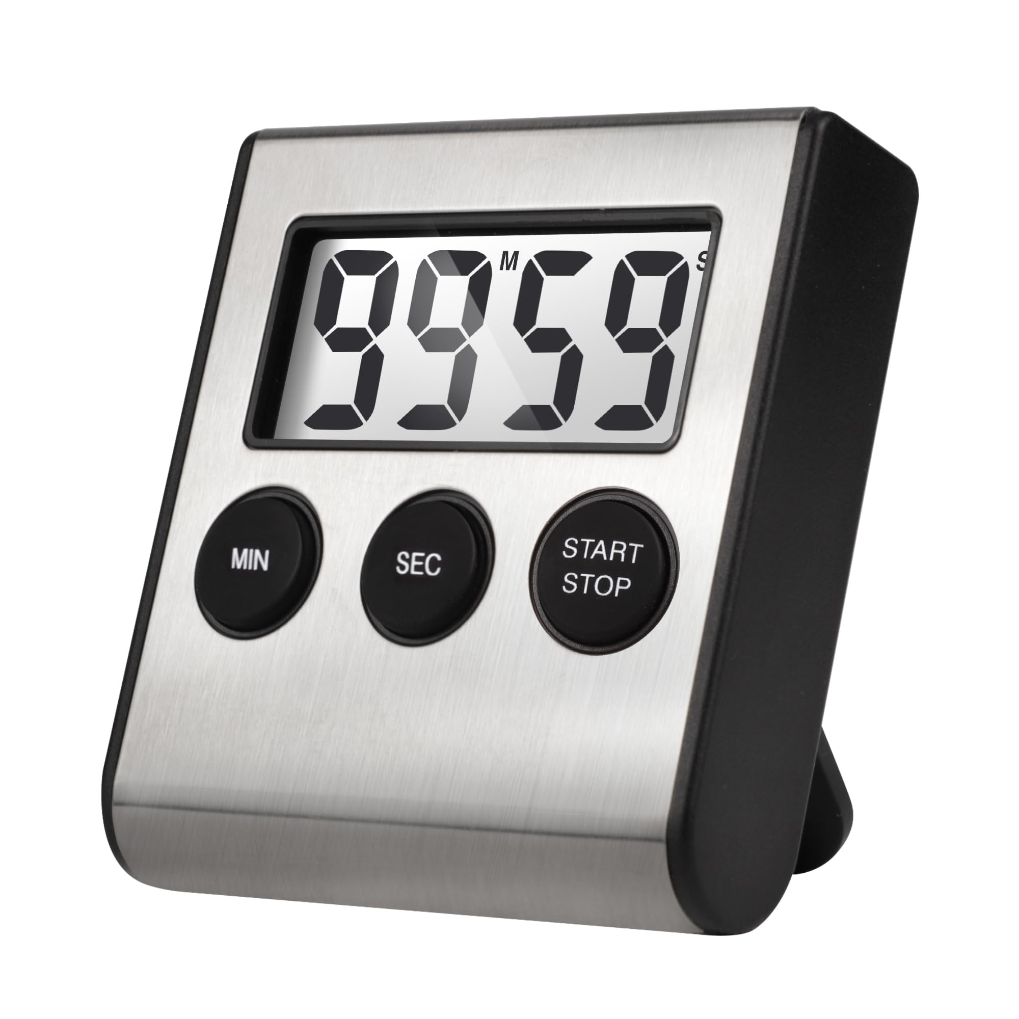 AOUVES digital kitchen timer with strong magnetic back for clutter-free counters.
