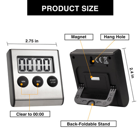 AOUVES digital timer supports 99:59 and built-in memory for quick resets.