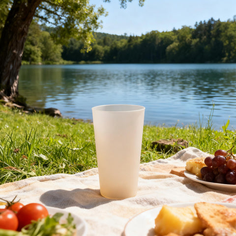 AOYITE 32 oz plastic tumbler with a large mouth opening for easy pouring
