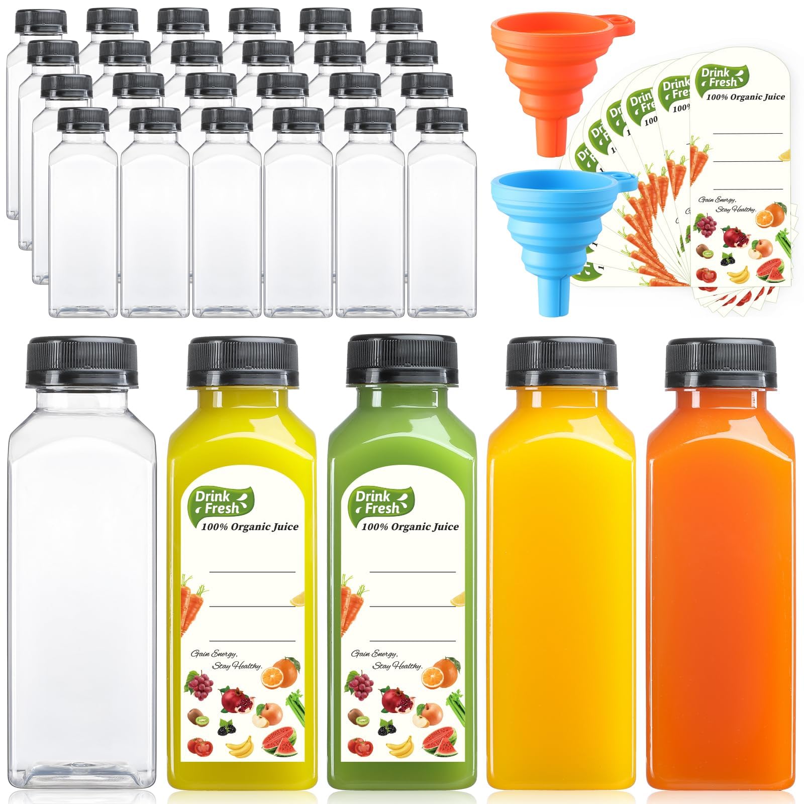 AOZITA 12oz juice bottle cap demonstrates a secure tamper-proof lid for safe storage.