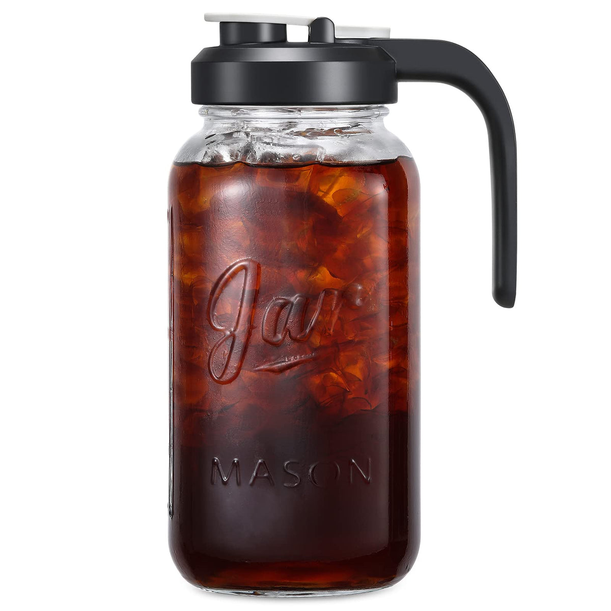 AOZITA 64oz glass pitcher with lid for smooth pours during gatherings