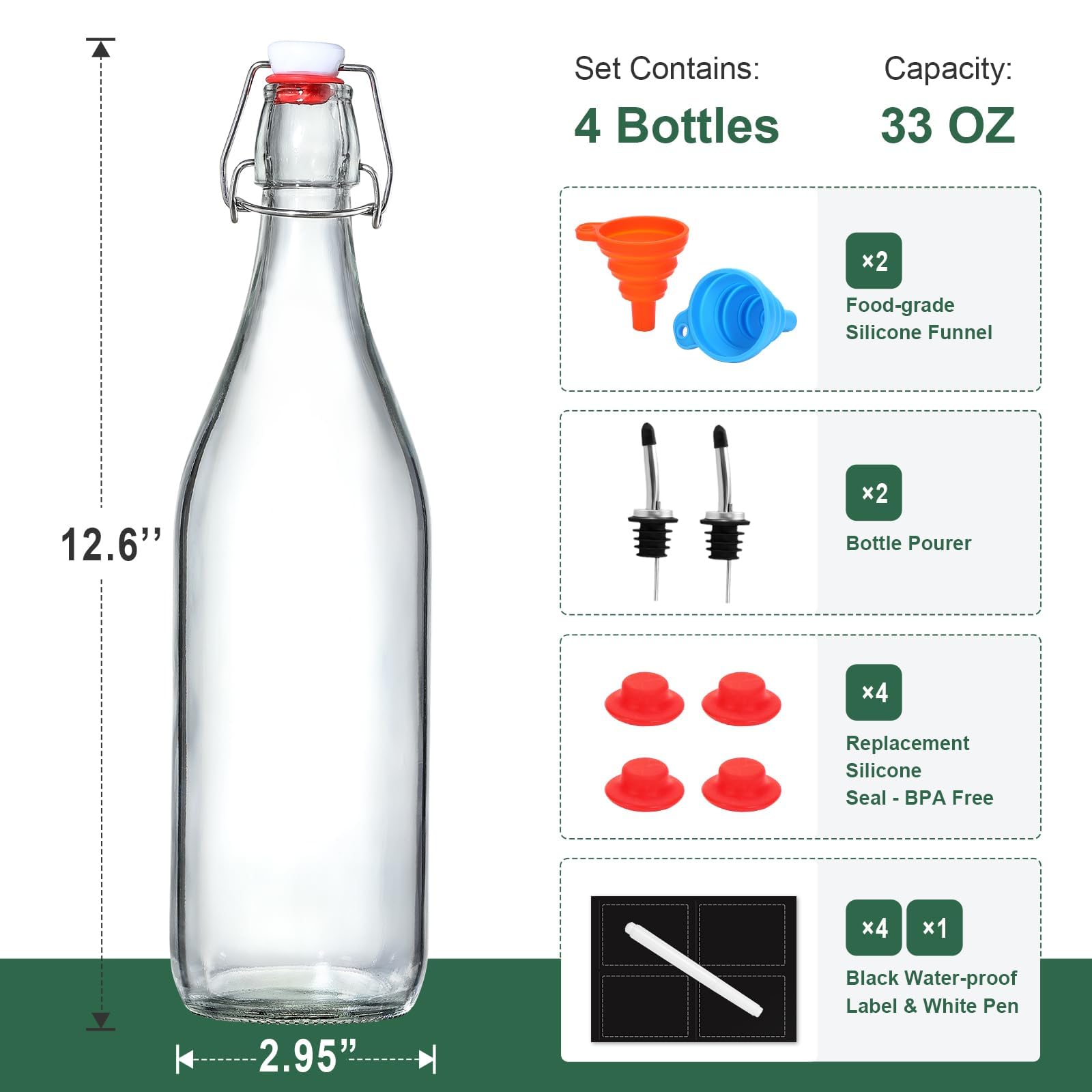 AOZITA swing-top cap and seal demonstrating leak-proof fermentation setup.