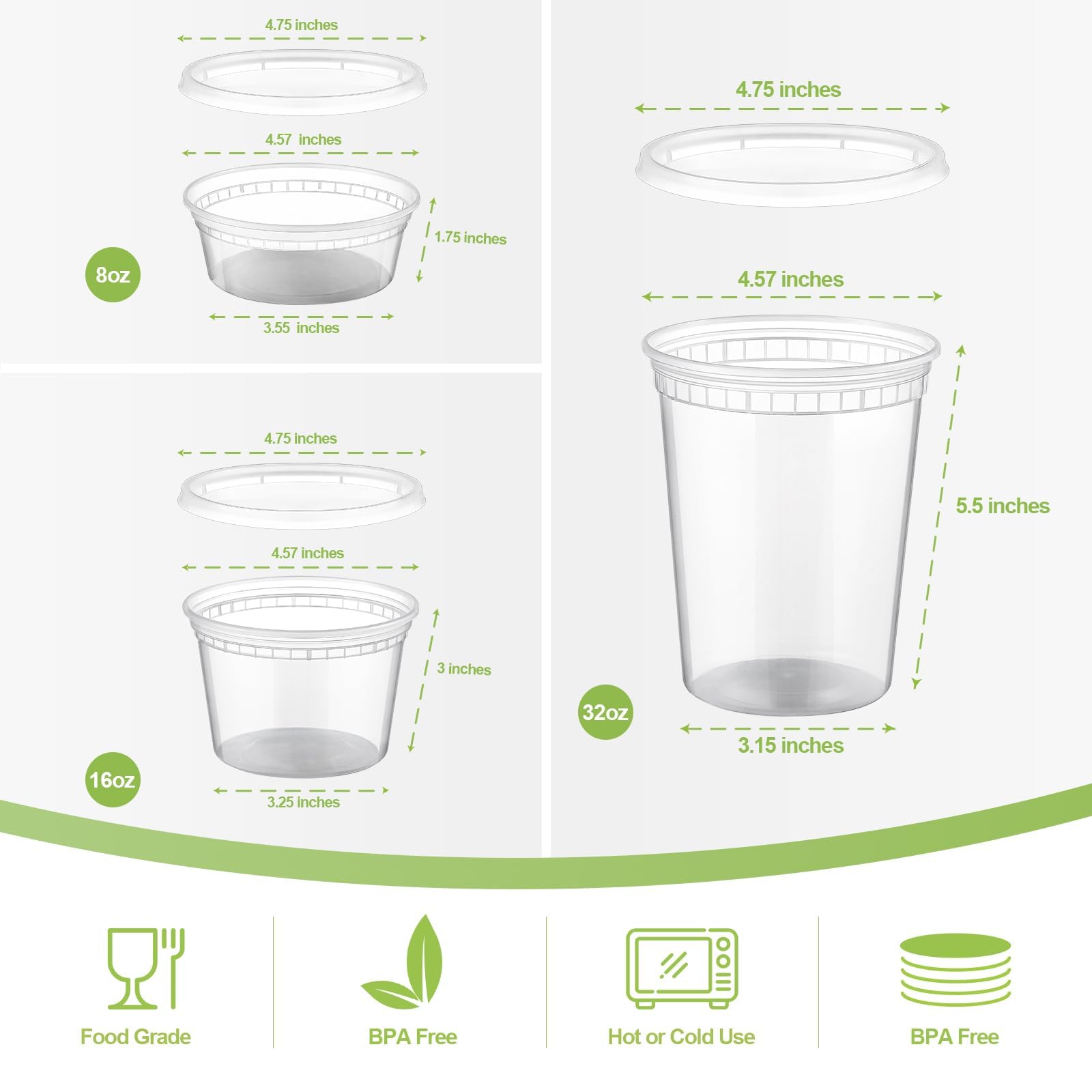 AOZITA airtight-seal deli containers maintain freshness during transport