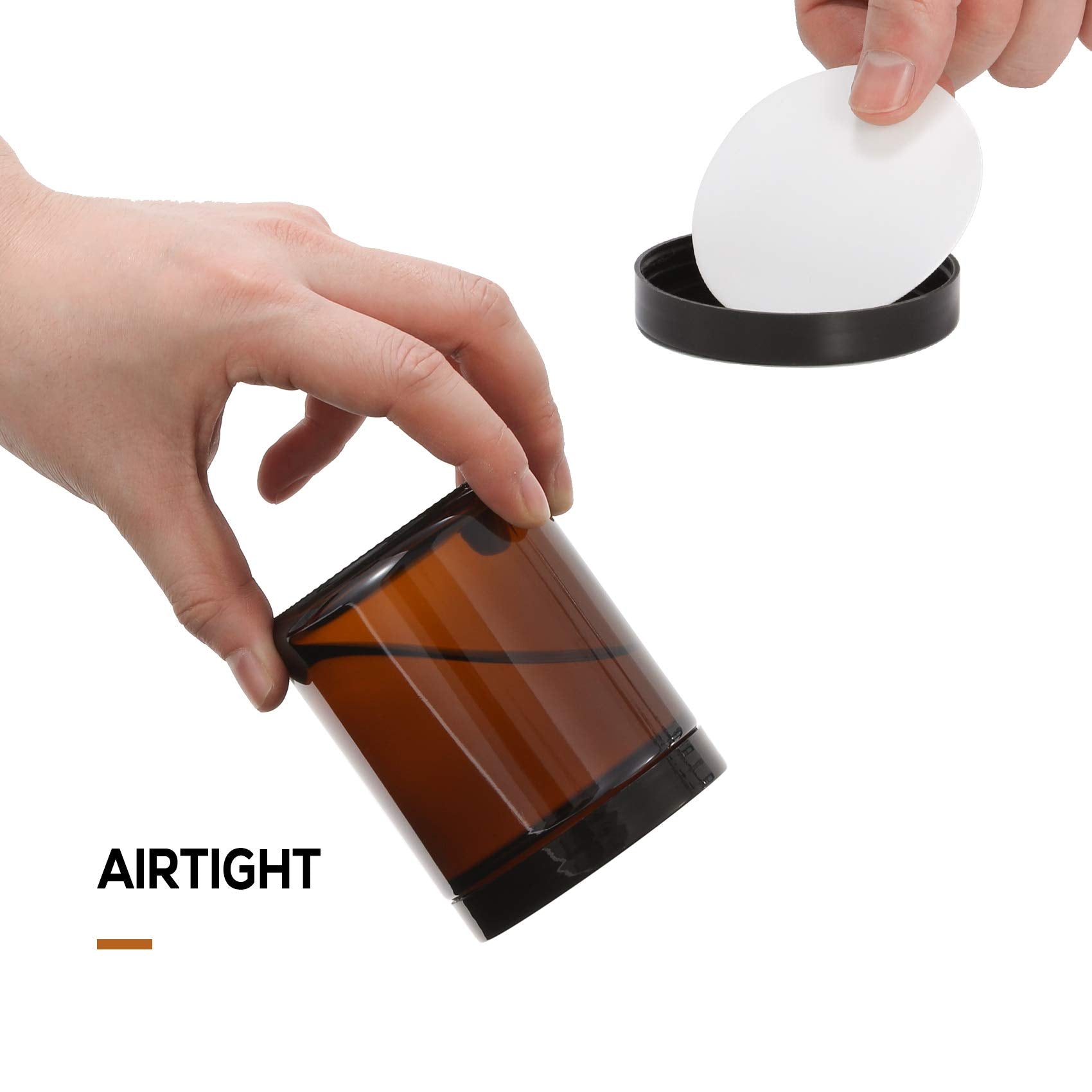 AOZITA amber jar for cosmetics and travel-size products