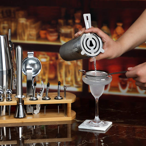 AOZITA bar tools spread showing the complete stainless steel kit.