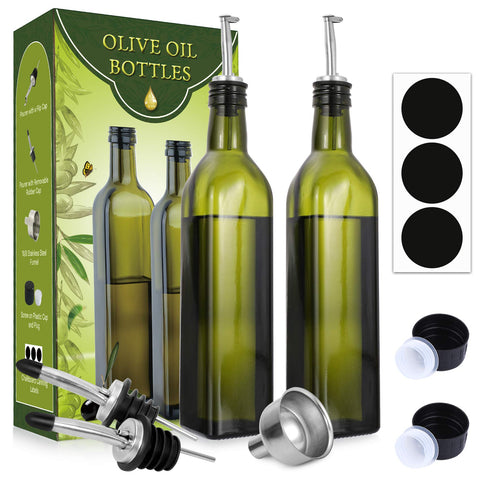 AOZITA olive oil pour bottle with spout for clean, drip-free servings.