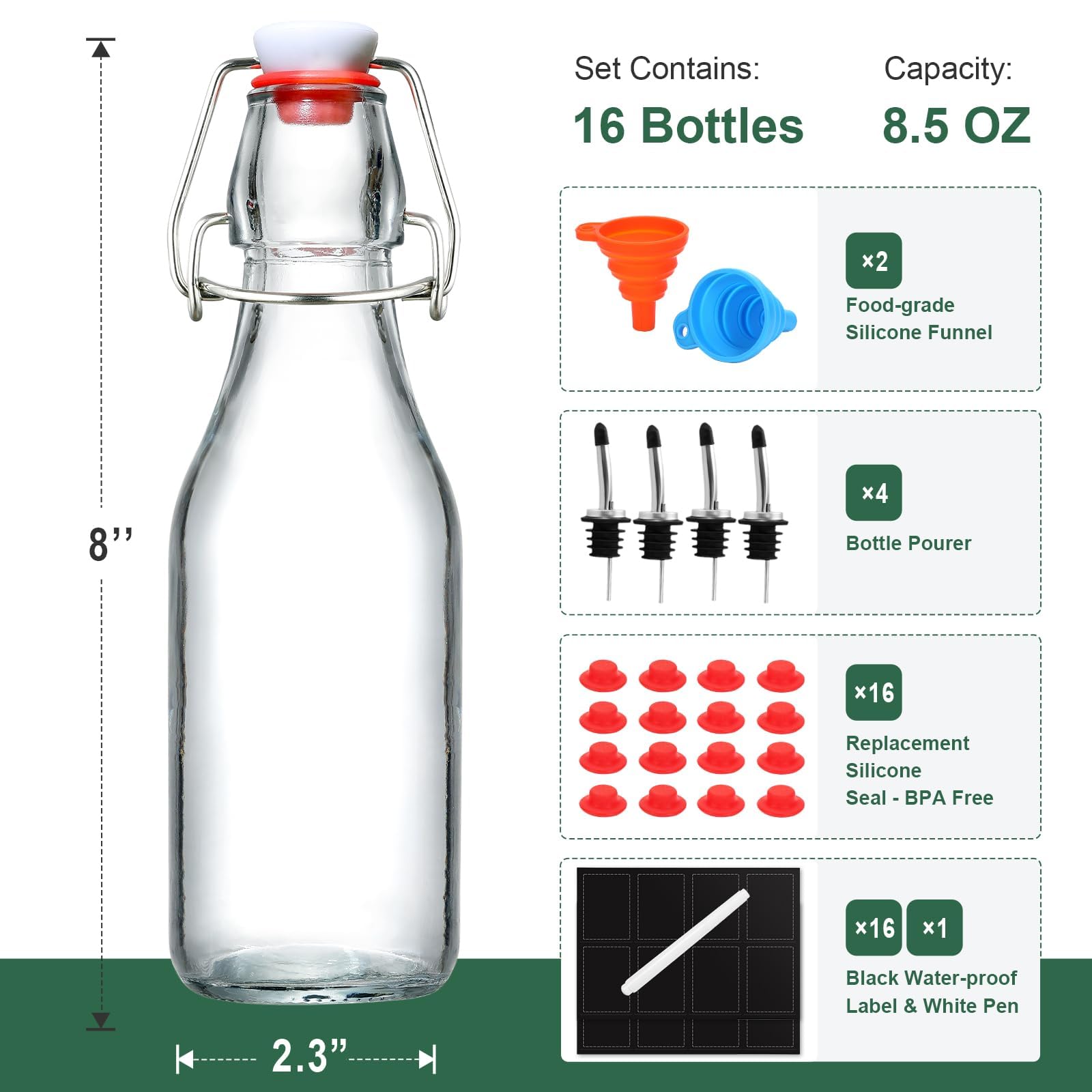 AOZITA thick glass bottle with label ready for storage and display.