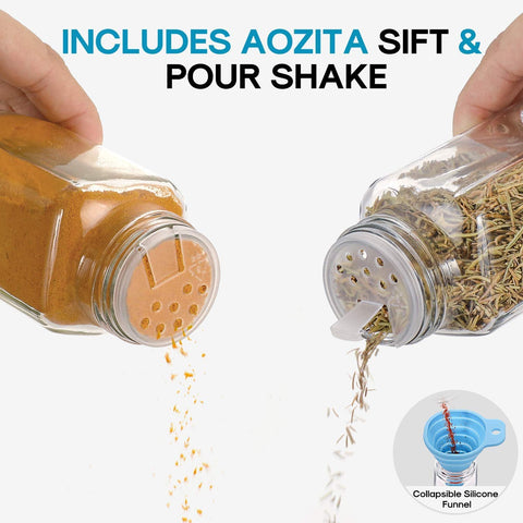 AOZITA metal airtight caps help keep spices fresh longer.