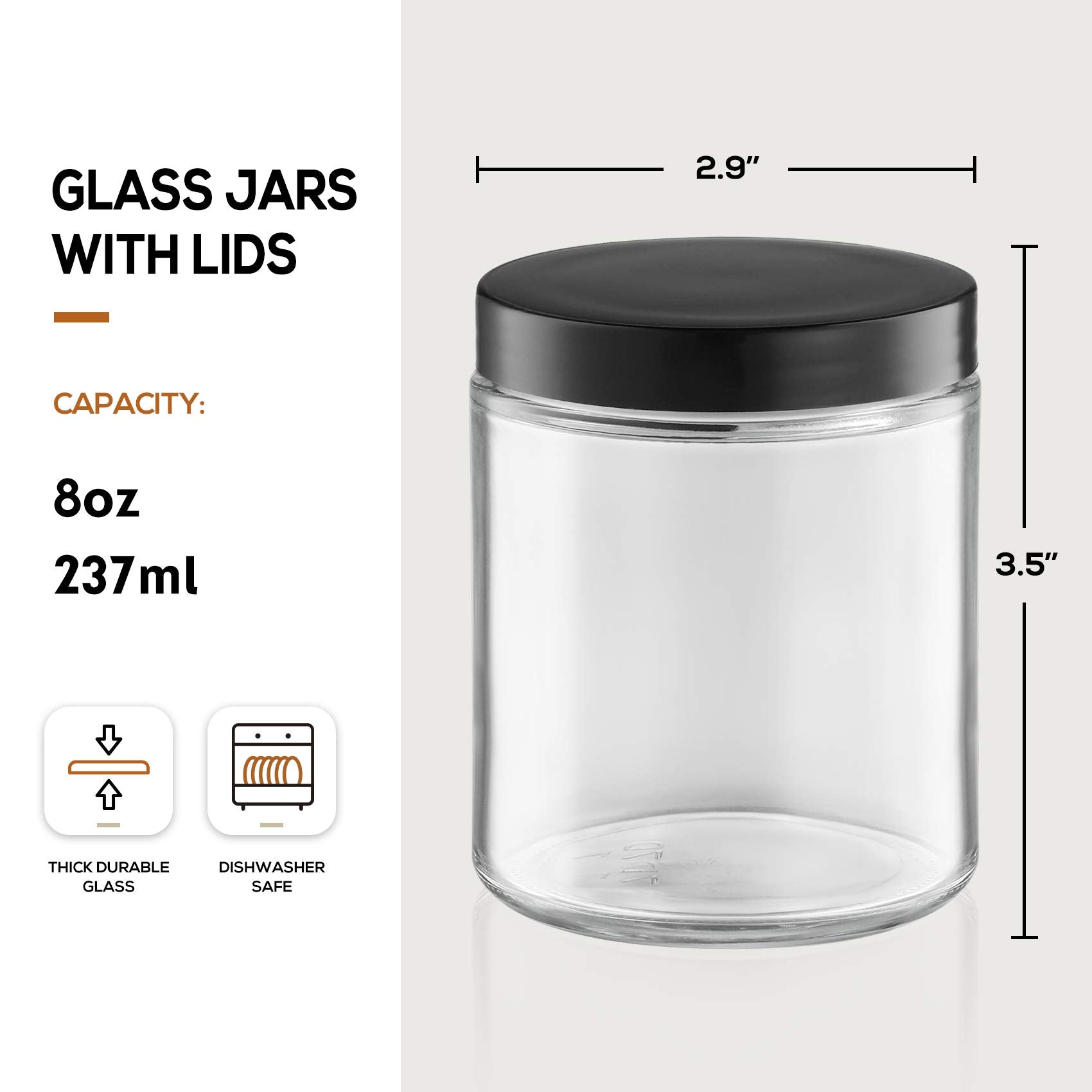 AOZITA metal lid on jar for durable candle making